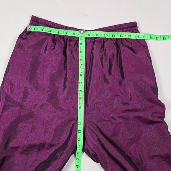 Vintage 80s Beyond Performance Tracksuit Purple Nylon Colorblock Petite L - Picture 12 of 16